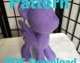 My Little Pony PATTERN instant download, pony plush pattern with instructions, mlp plush pattern