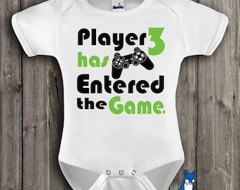 Baby Clothing-Geekery baby clothes-Gamer baby-Funny Baby Clothes-Player 3 has entered the game-baby bodysuit-Nerdy baby-Blue Fox Apparel-248