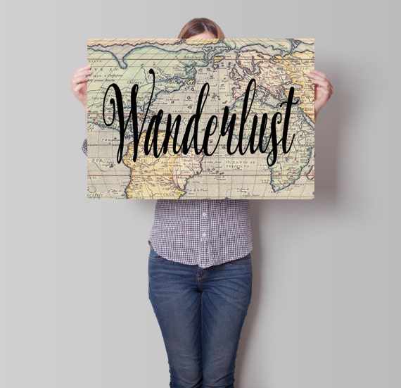 Wanderlust Map Print