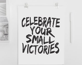 Items similar to celebrate little victories, MINI CANVAS ORIGINAL on Etsy