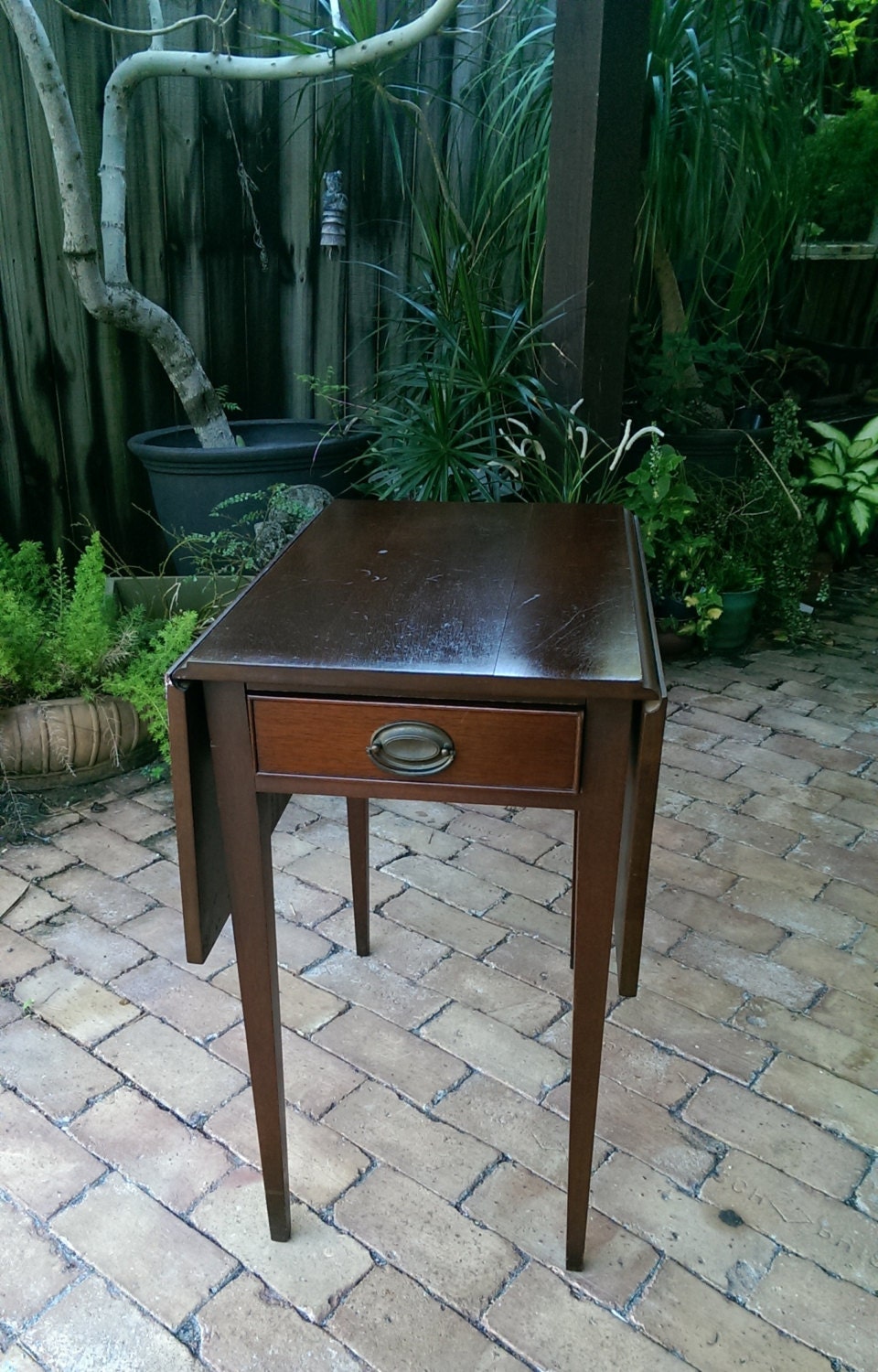 Vintage Mahogany Federal Style Drop Leaf Accent Table Haute Juice