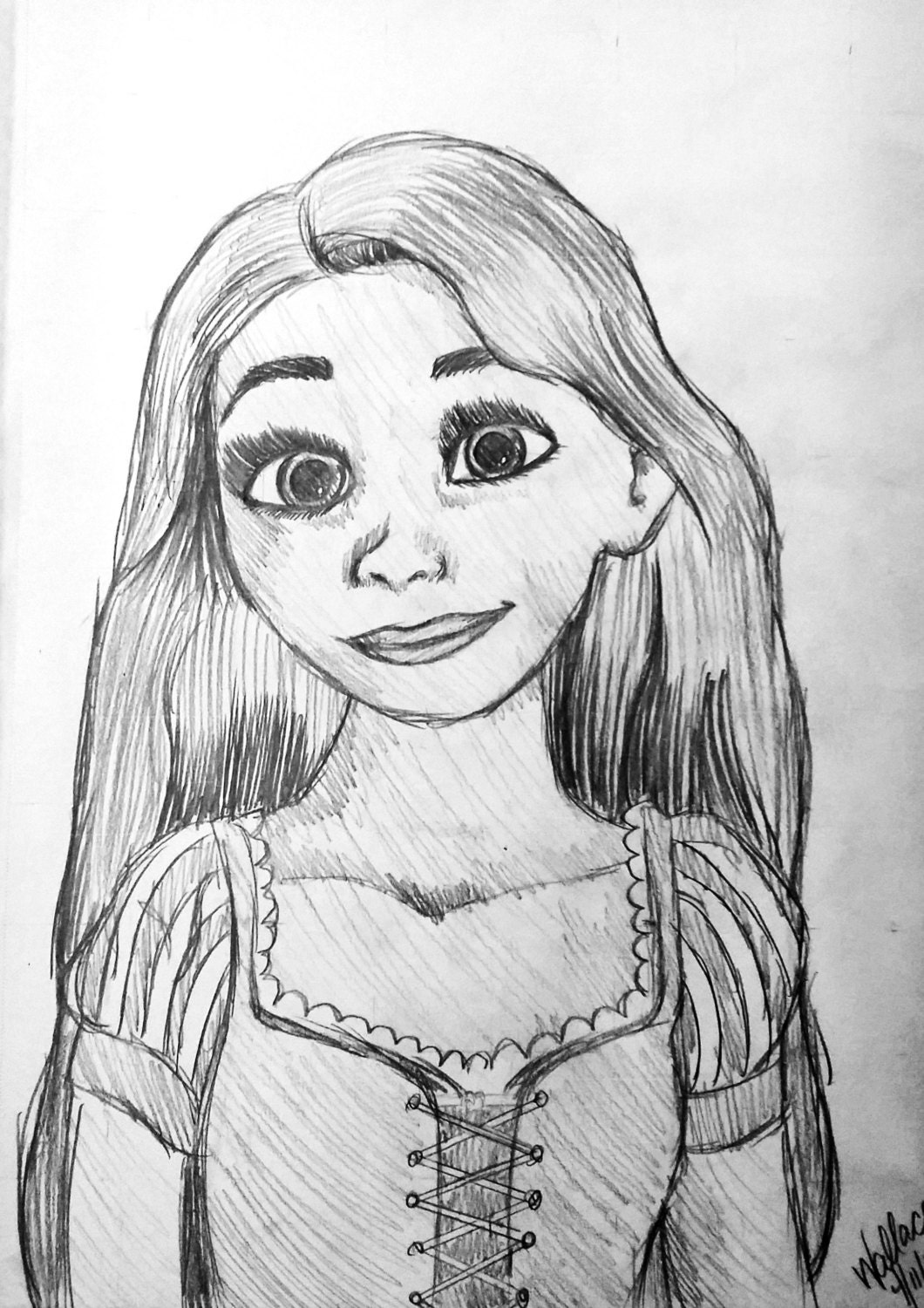 Disney's Tangled Rapunzel Sketch Drawing