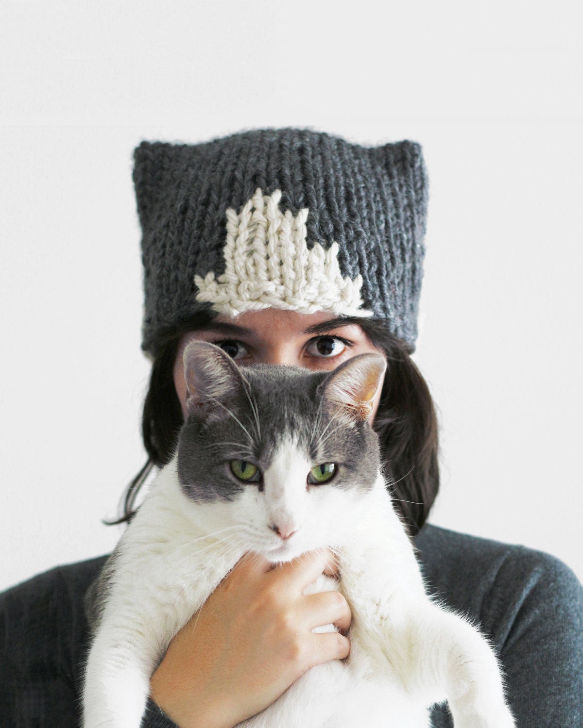 Knit Cat Hat Cat Ears Hat Hat with Cat Ears Gift for Cat