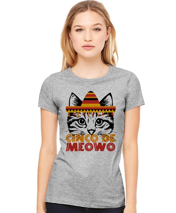 Cinco De Mayo Cinco De Meowo Mexican Fiesta Cat Pun Shirt