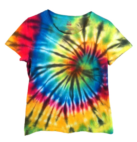 Women's Tie Dye Shirt Rainbow Spiral by RainbowEffectsTieDye