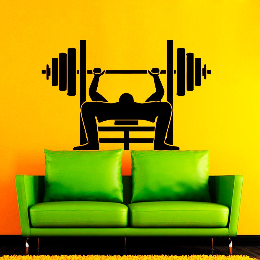 Wall Decals Weight Lifting Workout Decal Vinyl Sticker Sport