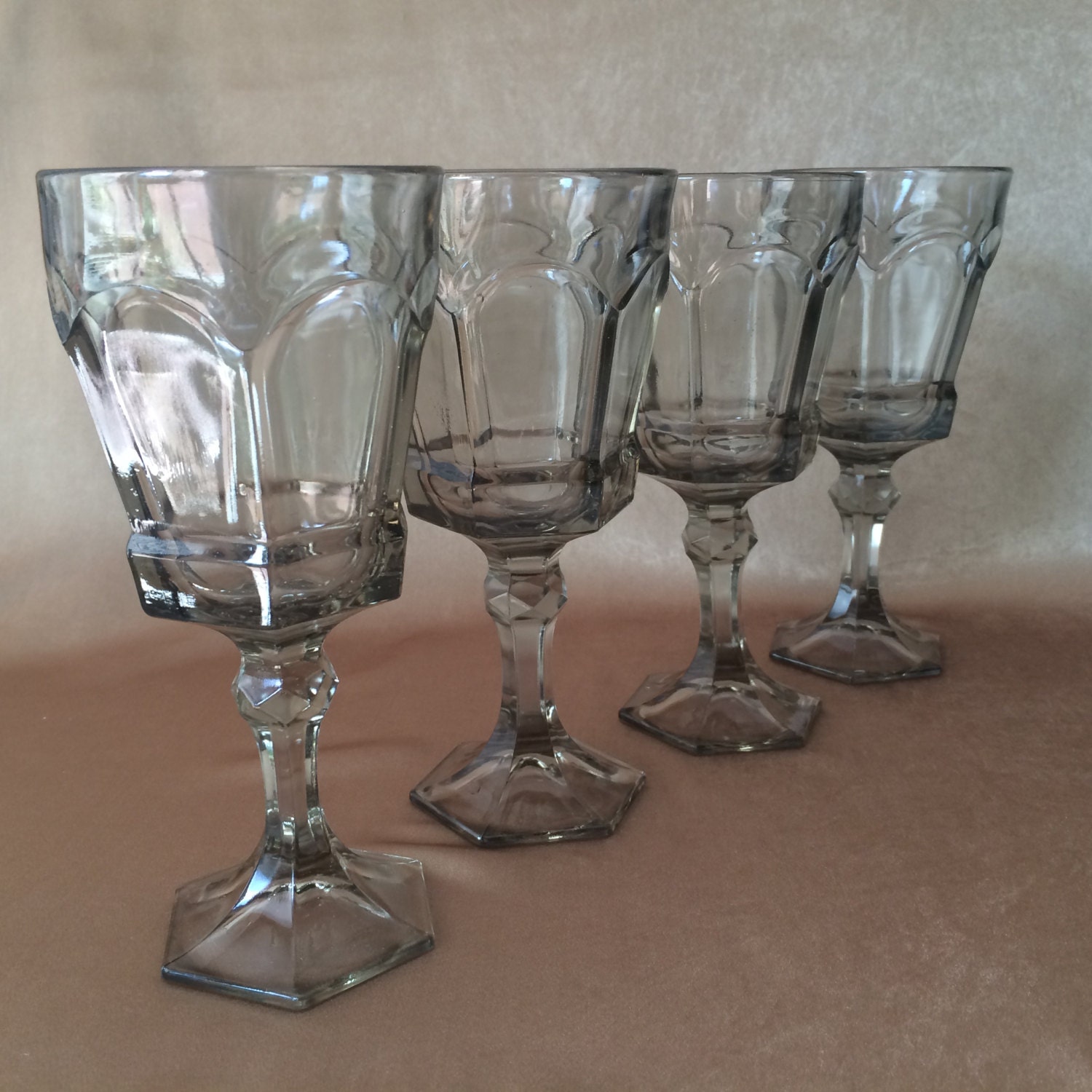 Fostoria Wine Glass Fostoria Virginia Smoke Grey by DotnBettys