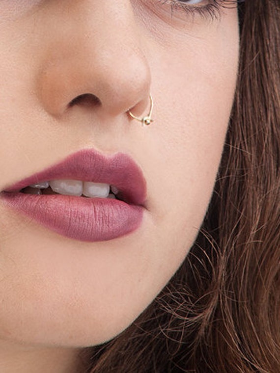 Nose Ring Delicate Nose Ring Dainty Nose Ring Solid Gold