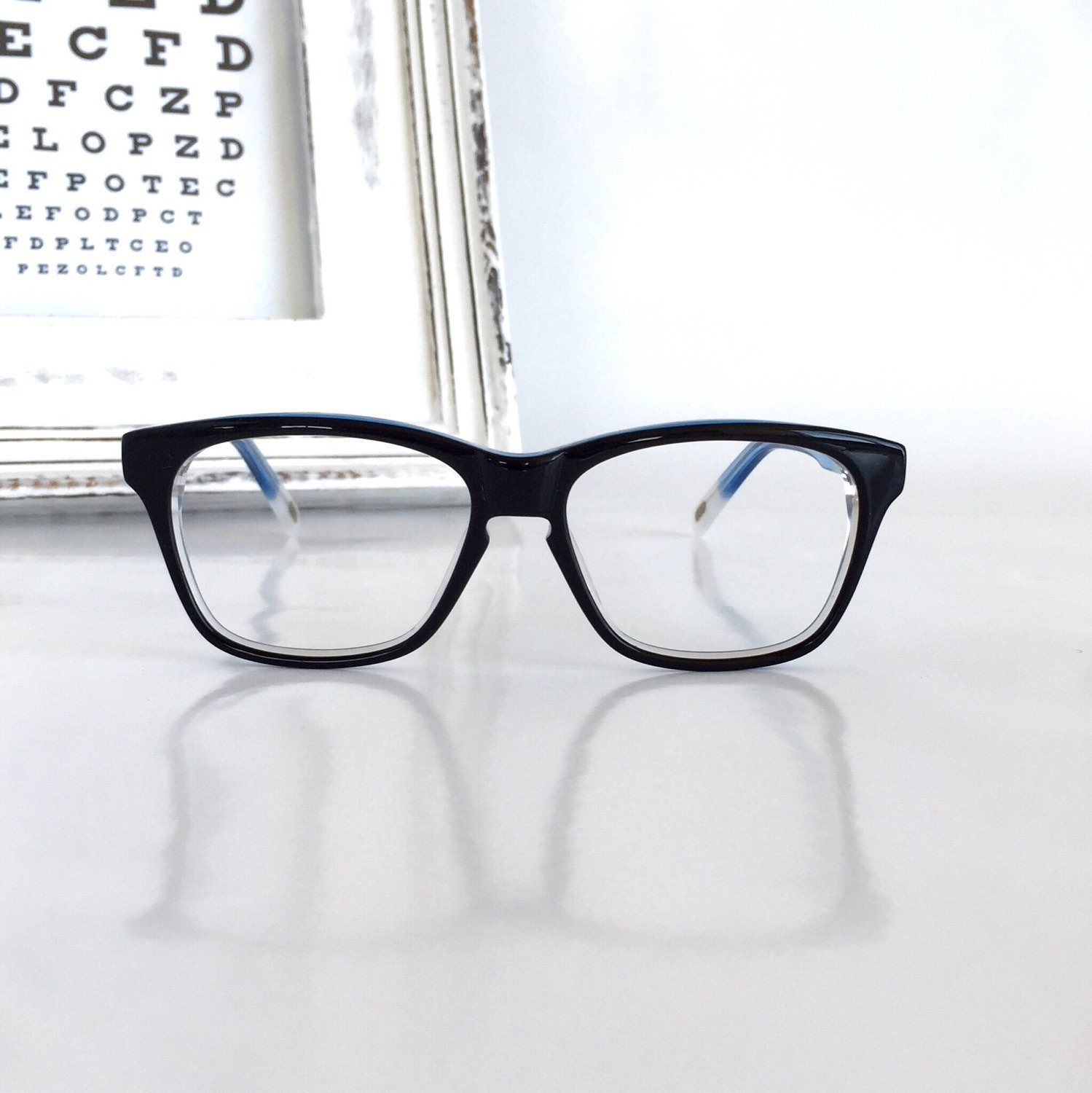 Small wayfarer eye glasses Keyhole nose bridge by LookEyewear