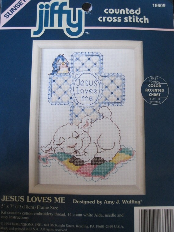 Items similar to Cross Stitch Pattern Jesus Loves Me on Etsy