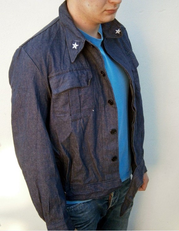Vintage Italian Air Force Denim Ike jacket coat army military