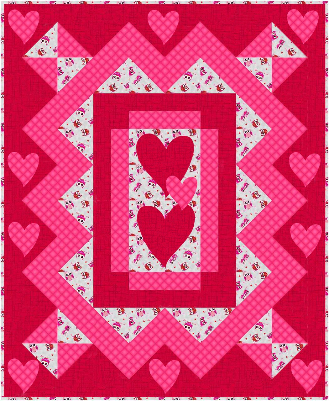 Valentine Love Quilt Pattern INSTANT DOWNLOAD