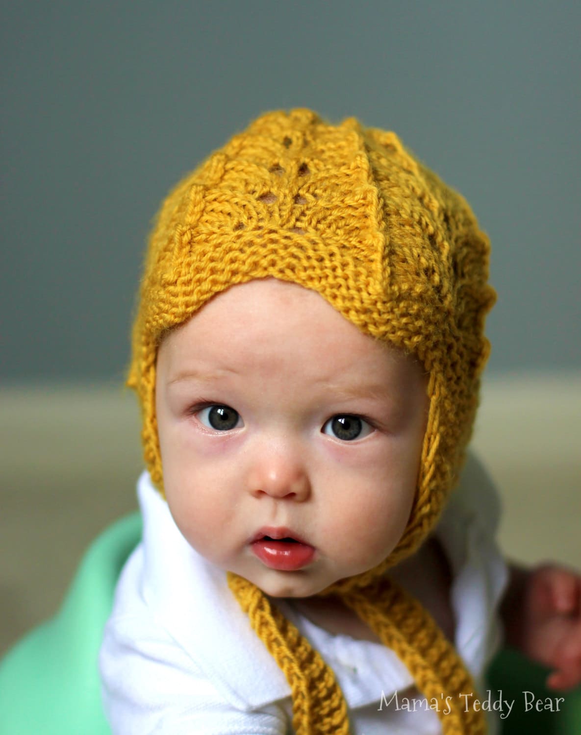 Mustard Yellow Wool Lace Bonnet Vintage Inspired by MamasTeddyBear