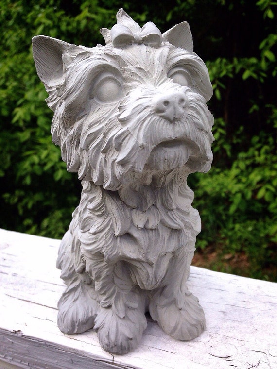 yorkie dog statue