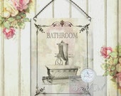 Wall Sign, Bathroom, Typography, Vintage, Printable, Digital, Instant Download Wall Sign, Bathroom, Typography, Vintage, Printable, Digital, Instant Download