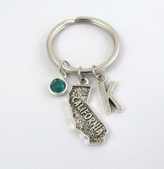 California Keychain choose a birthstone and by BeadBrilliant