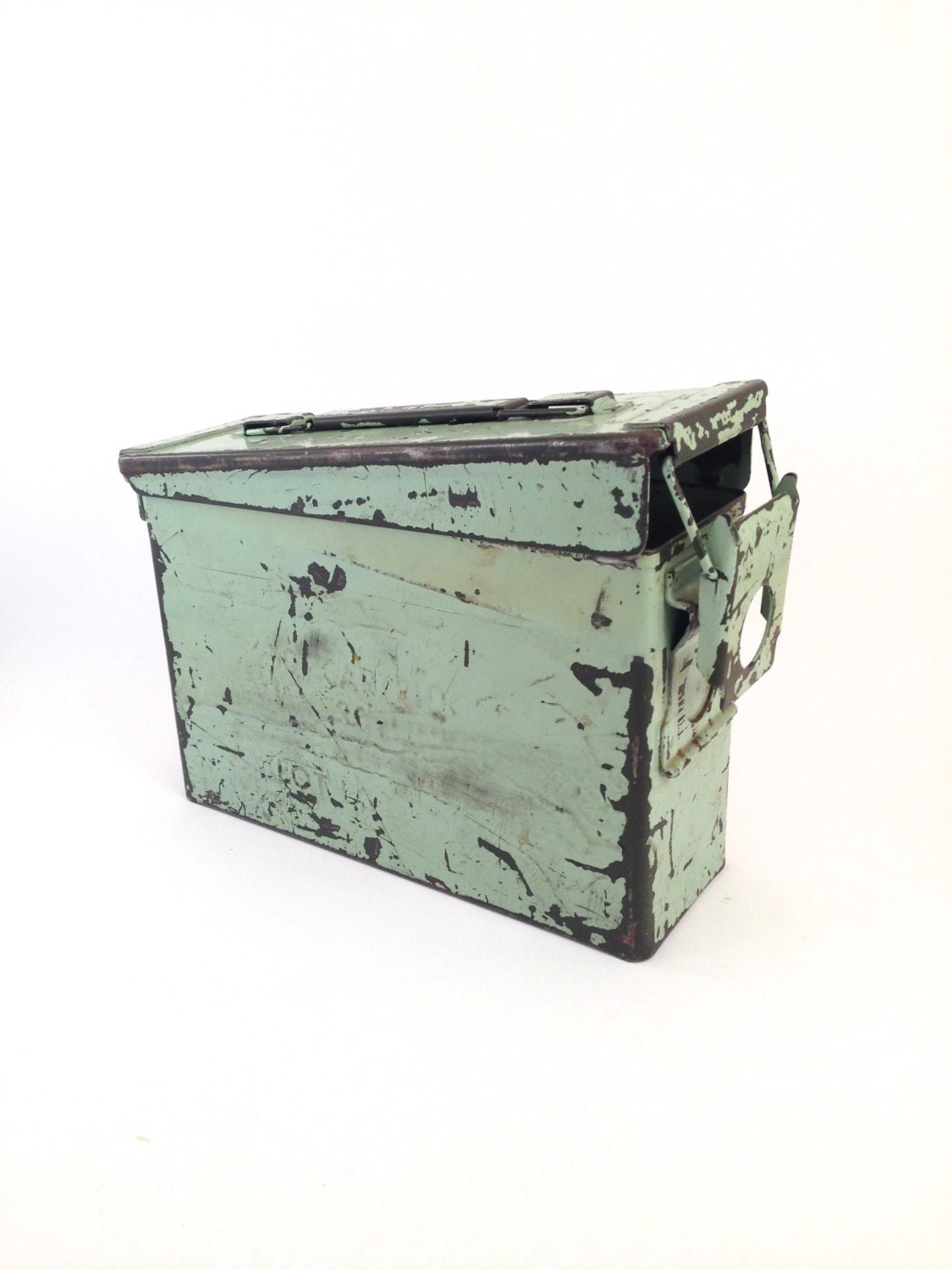 Vintage Metal Ammunition Box, Old Ammo Box, Military Box, Industrial