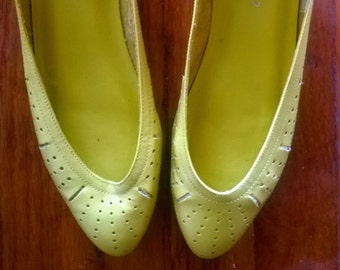 Bright Yellow Pumps with Micro Heel- Great for Summer! 7.5
