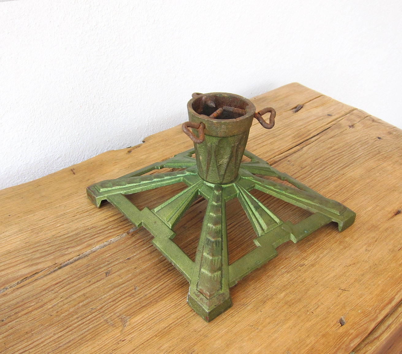 Antique Cast iron Christmas Tree Stand / Art Deco 19301940s