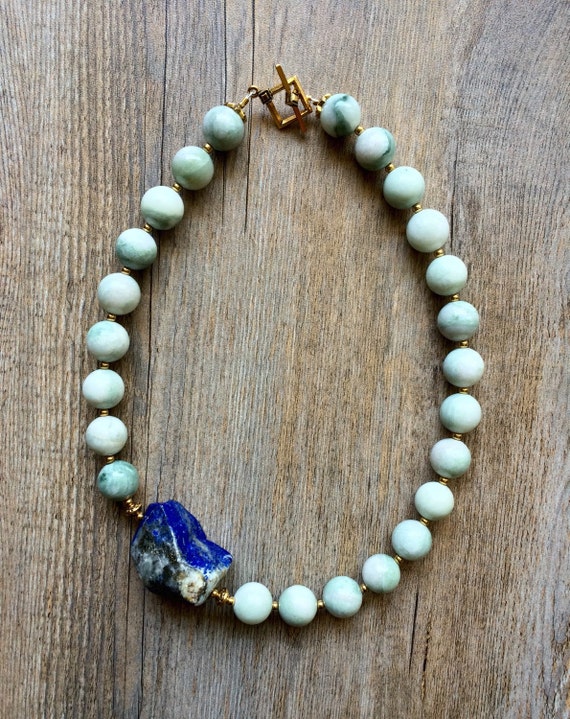 Reserved listing for Jillian Natural Mountain Jade necklace