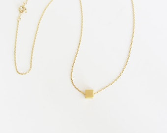 Square pendant necklace/ silver square pendant necklace/geometric necklace/minimalist necklace