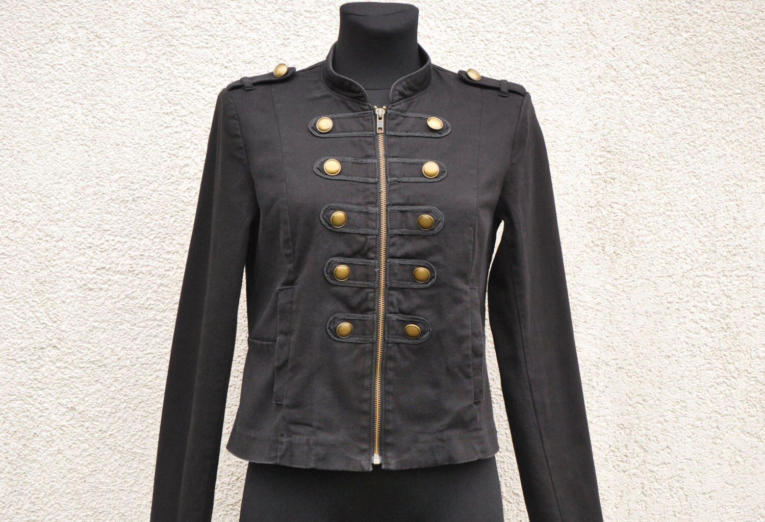 Black Womens Jacket Zipper Marching Band by VintageSuggestion