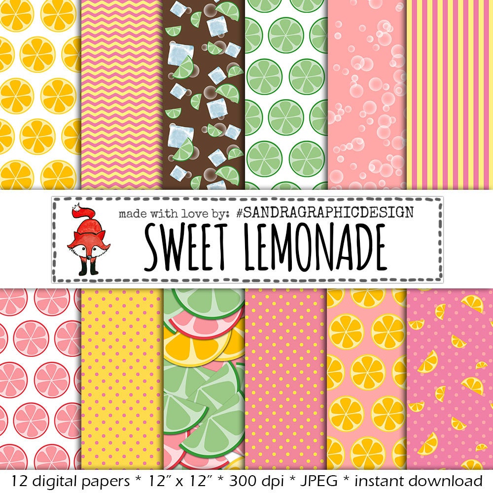 Lemonade digital paper: LEMONADE PAPER yellow