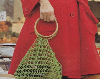 PDF crochet shopping bag string bag vintage crochet pattern pdf INSTANT download pattern only pdf