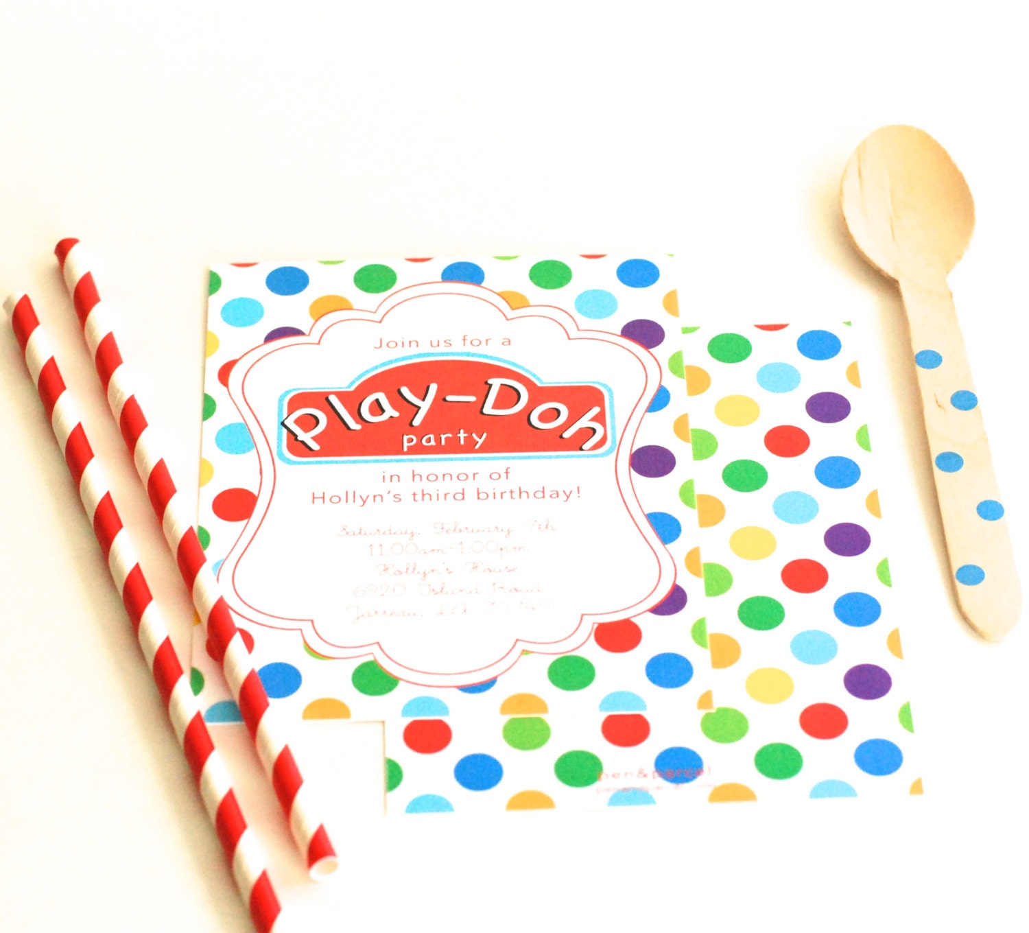 Play Doh Birthday Party Invitations-FREE SHIPPING by PenandParcel