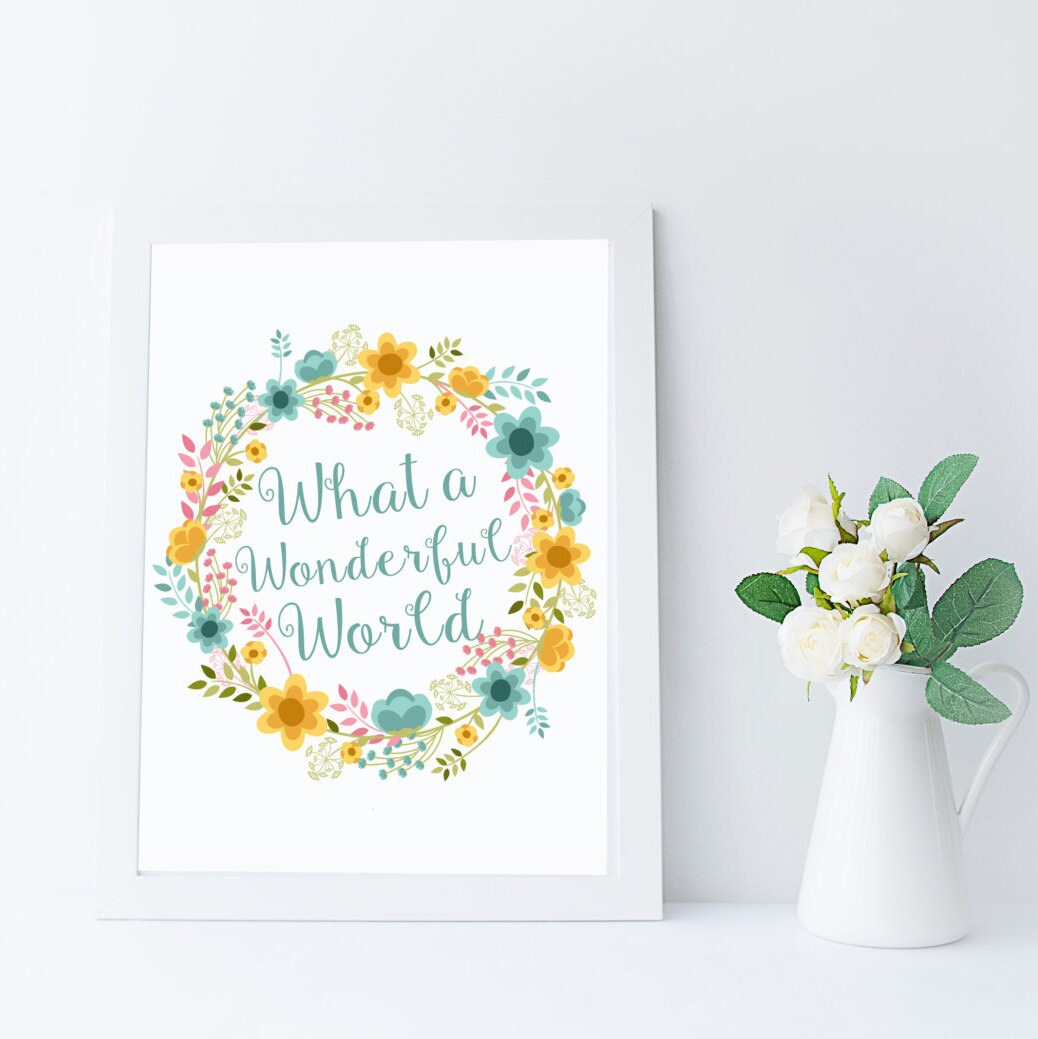what a wonderful world wall art printable printable women