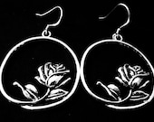 Rose Hoop Earrings