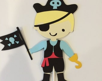 Single Double Sided Pirate Cake Topper
