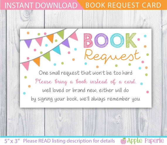 book request / book request baby shower / book request card