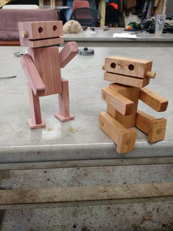Eco Friendly Reclaimed Scrap Wood Robot Toys
