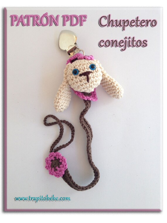 Patrón de amigurumi en PDF Chupetero Conejos