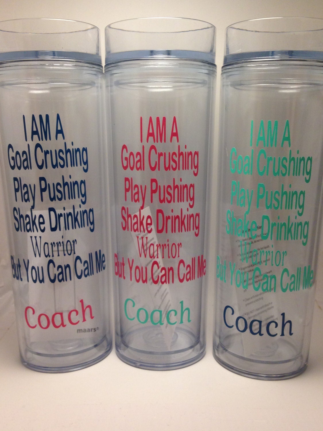 Water CupBeachbody Coach16oz. Skinny Acrylic Tumbler with