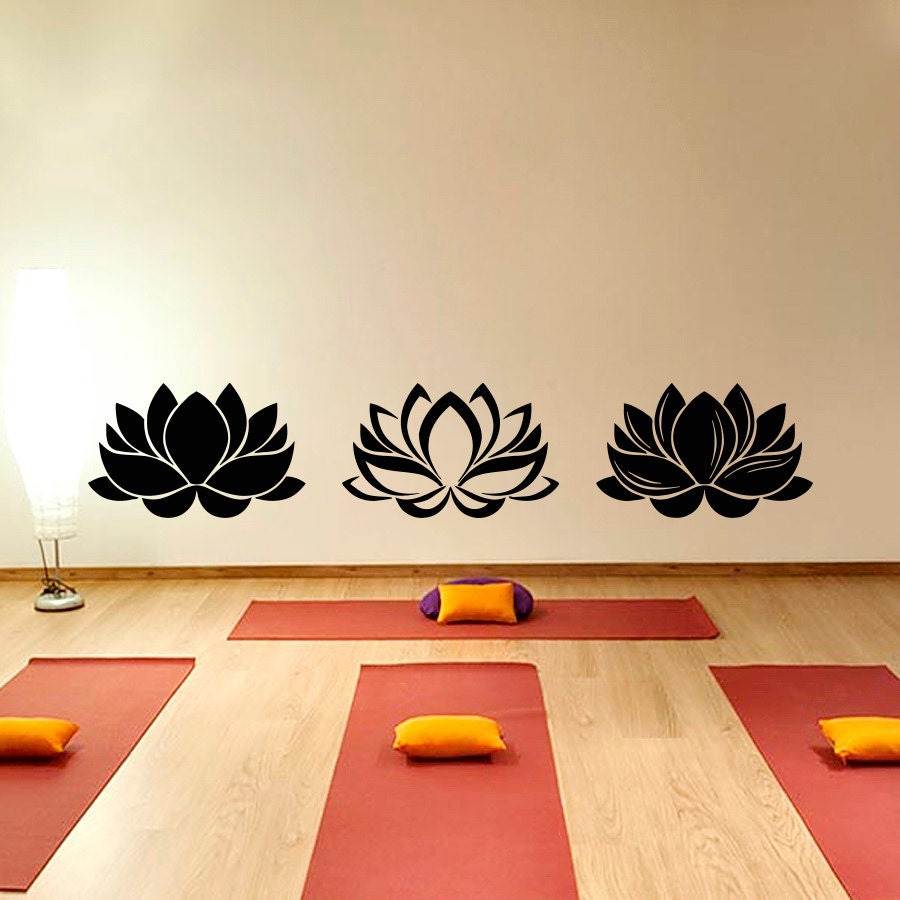 Lotus Wall Decal Yoga Flower Decals Details Lotus Wall Decal Yoga