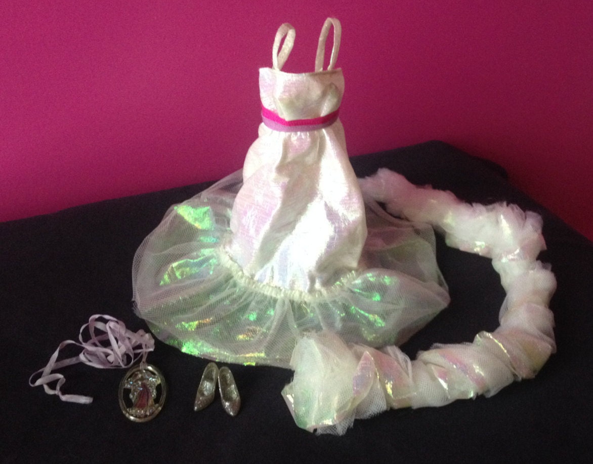 Crystal Barbie Ensemble 80s Vintage Dress Shoes Boa and
