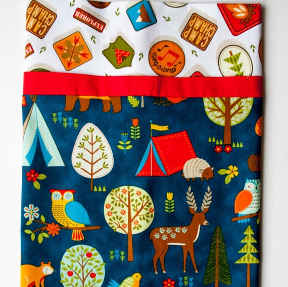 Forest Animals Camping Child's Full sized Pillowcase