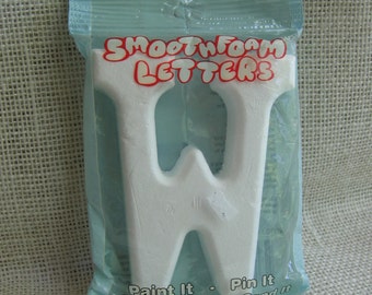 Smoothfoam Letter "W" or "M", 4" Styrofoam Letter, Nursery Letter, Crafting Letter, White Foam Letter