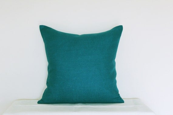 Decorative Teal Blue Pillow Dark Turquoise Pillow Cover