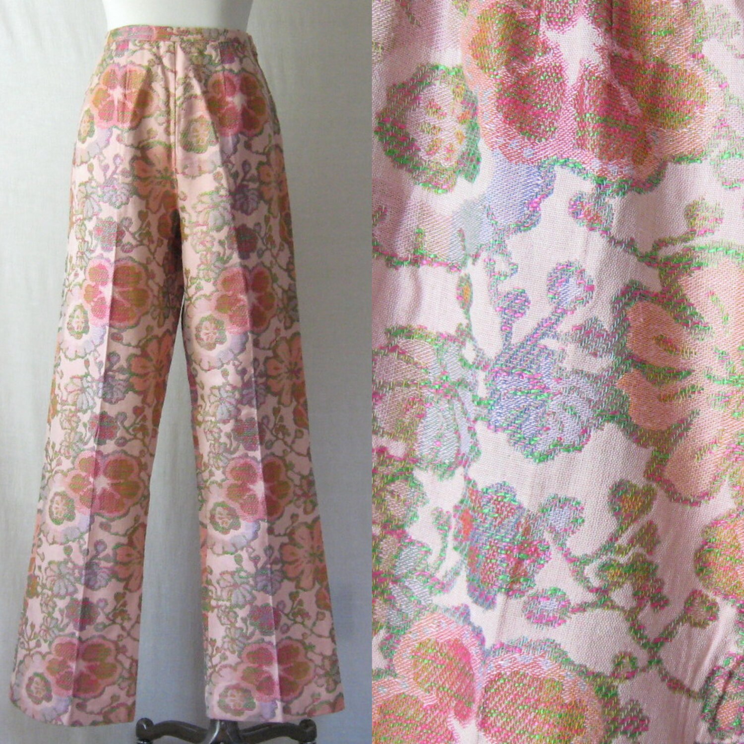on HOLD / Flared Pants Tapestry Pants 60s 70s High Waist