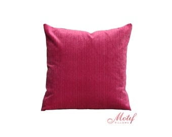 Pink Pillow Cover Raspberry Pink Geometric Pillow by MotifPillows