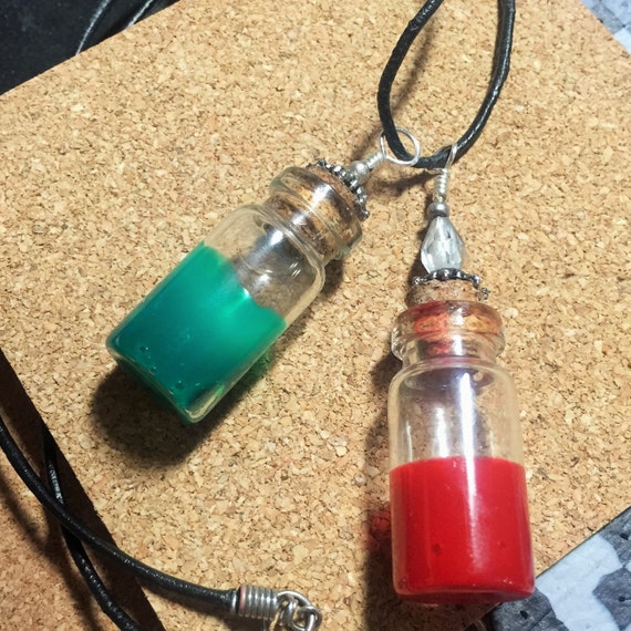 Zelda Ocarina of Time Glass Bottle Potion Pendants