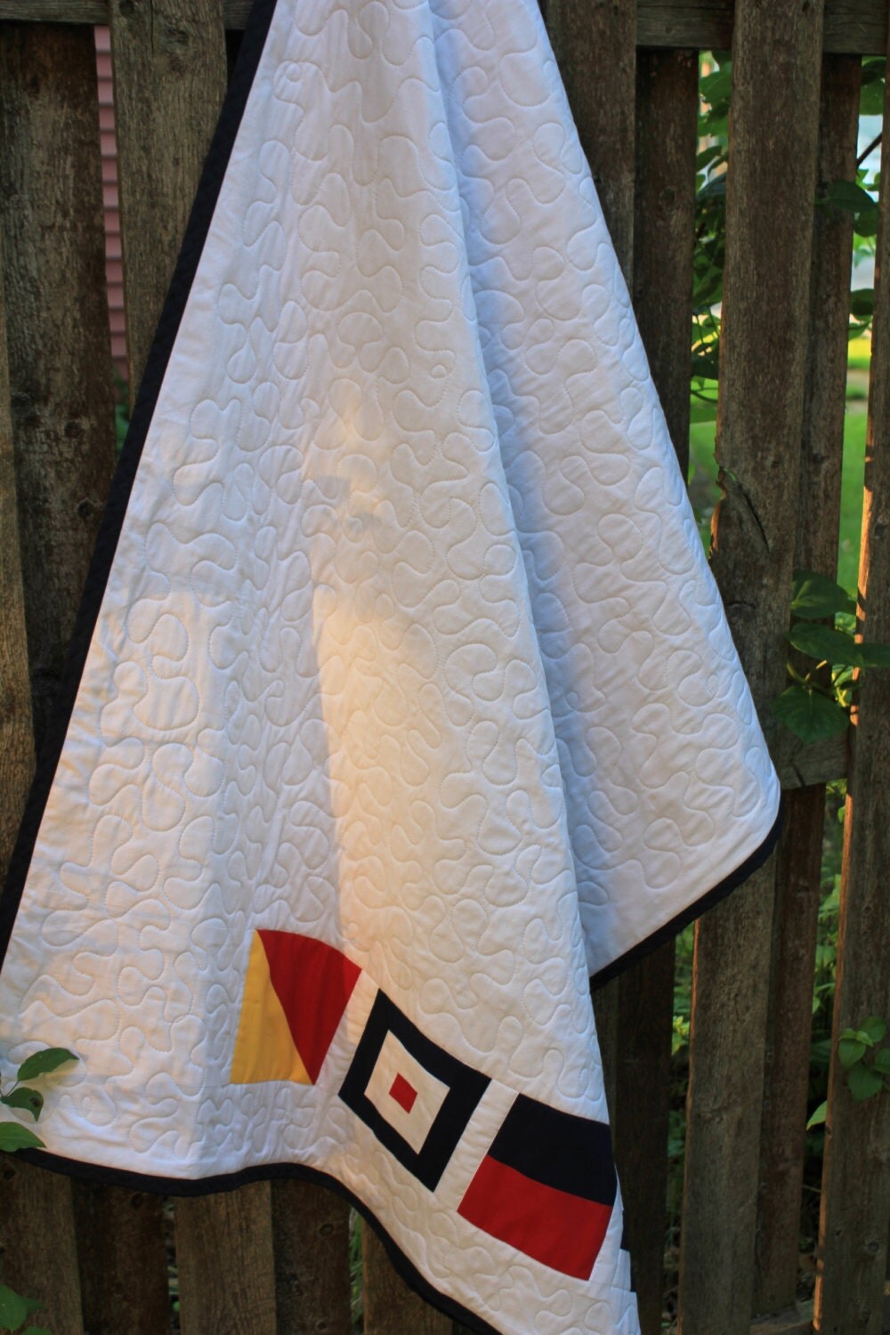 Nautical Flag Personalized Quilt Primary Colorway Custom