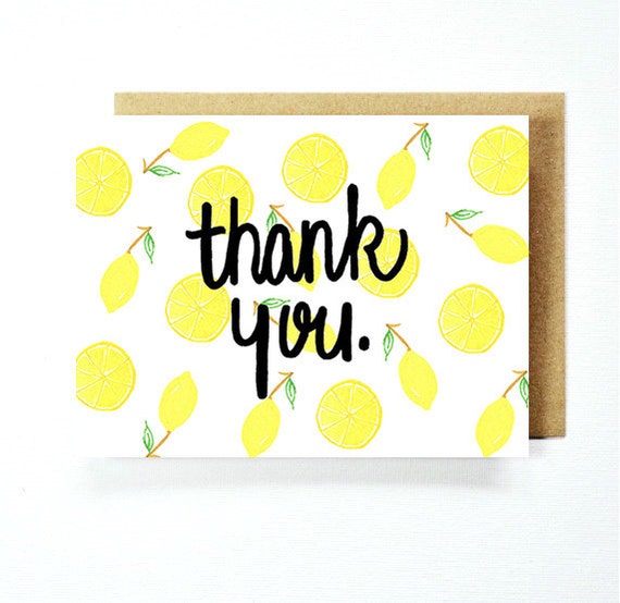 Thank You Card Lemons Card Set