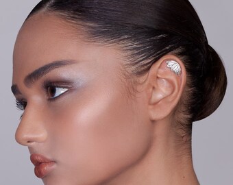 Silver 5 Leaves Cartilage Earring - helix earring , silver helix , silver ear piercing , cartilage earring , ear cuff , gift for her