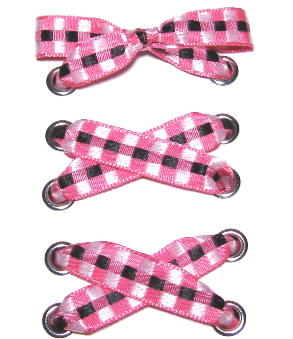 black and pink shoe laces