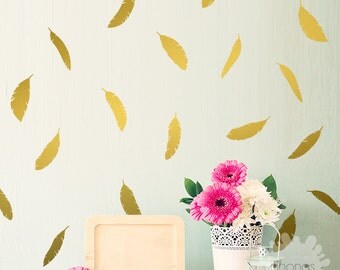 Feather Wall Decal / 72 Feathers Sticker / Home decor / Office Decor / Nursery Wall Decal / gift