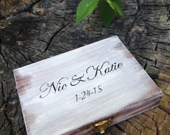 Personalized Ring Bearer Box, Rustic Wedding, Ring Bearer Pillow Alternative, Rustic Ring Bearer Box, Wedding Ring Box